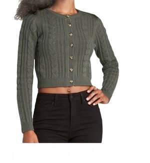 Wild Fable Sweater Dark Green Button Cardigan New M